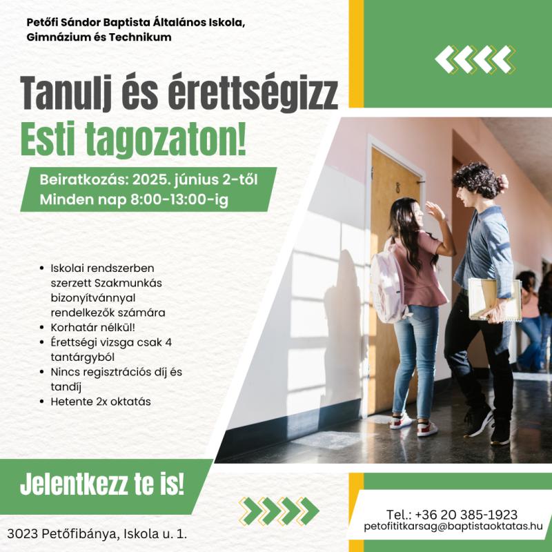 Érettségi esti tagozaton
